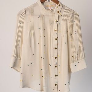 Lauren Moffatt Ivory Dot Blouse